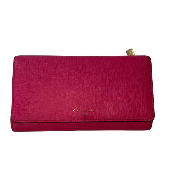 Coach Pink Saffiano Leather Wallet - Picture 1 of 10